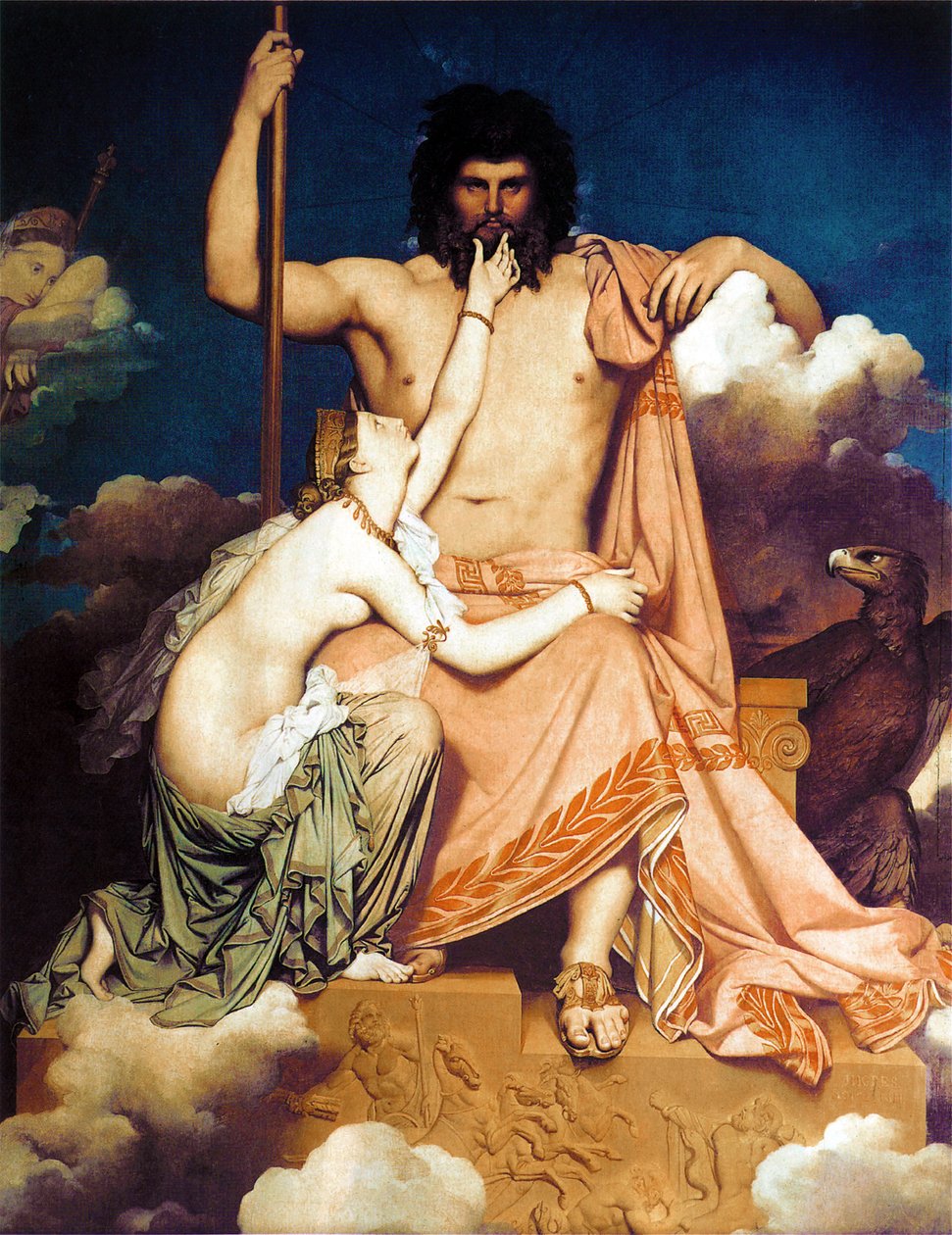 Zeus och Thetis av Jean Auguste Dominique Ingres