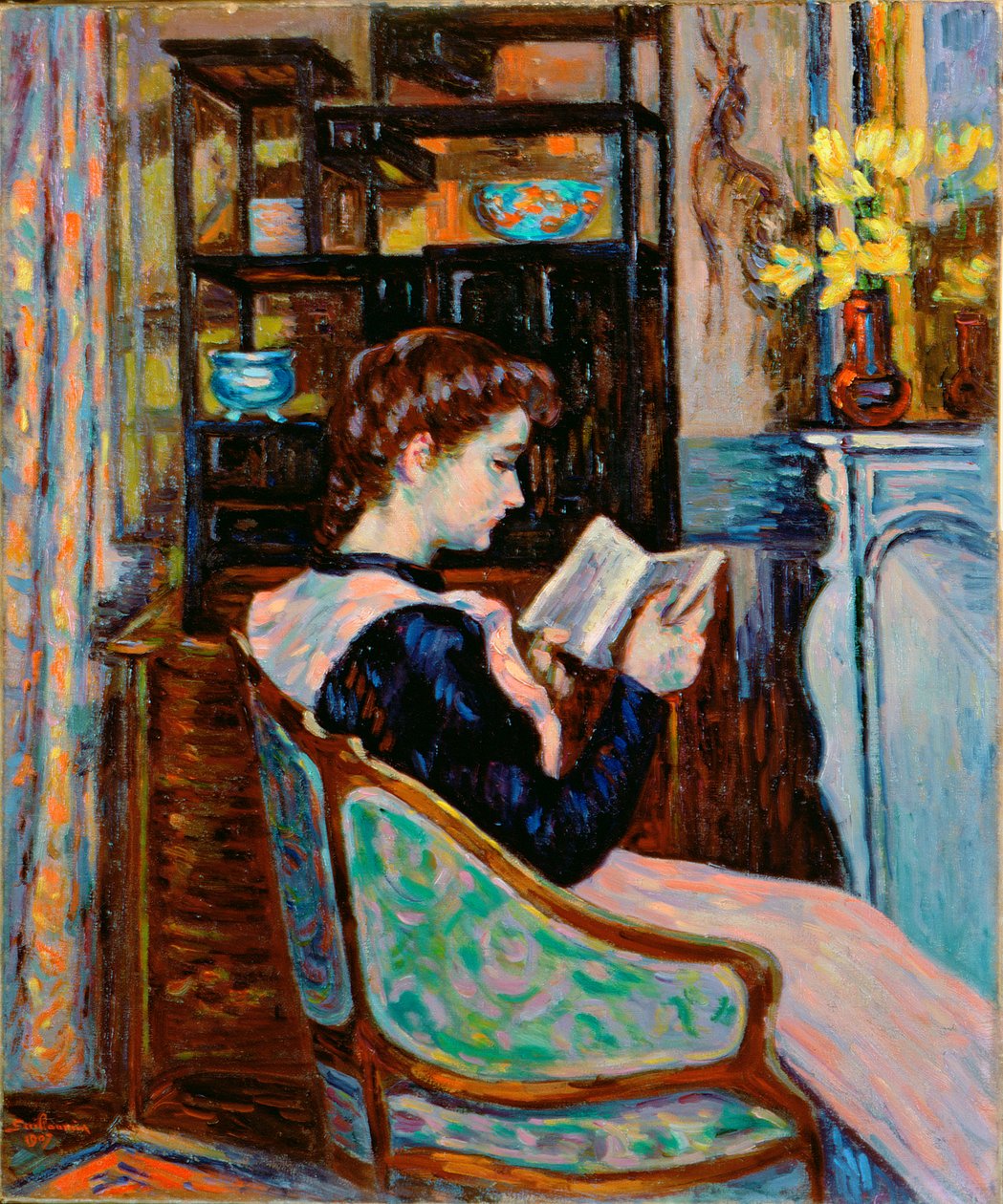 Mlle. Guillaumin läsning, 1907 av Jean Baptiste Armand Guillaumin