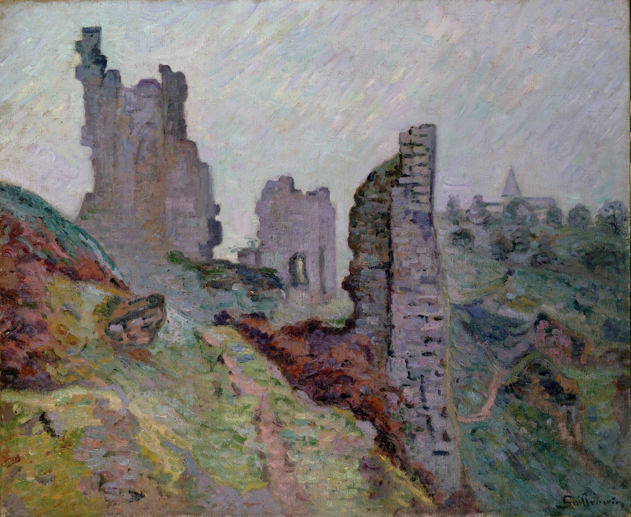 Ruiner i dimman vid Crozant, 1894 av Jean Baptiste Armand Guillaumin