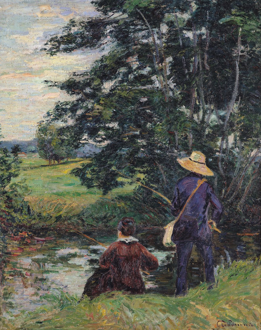 Lystfiskerne, ca. 1885 swed av Jean Baptiste Armand Guillaumin