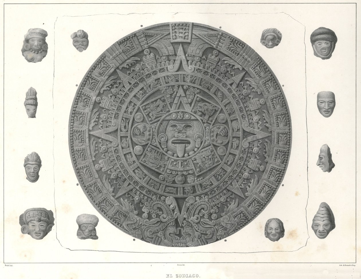 El Zodiaco. Original size (neat lines) av Jean Baptiste Arnout