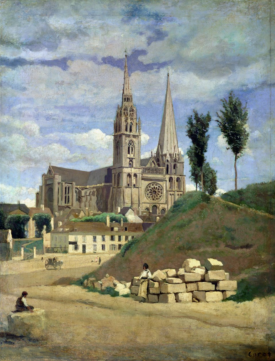 Chartres katedral, 1830 av Jean Baptiste Camille Corot