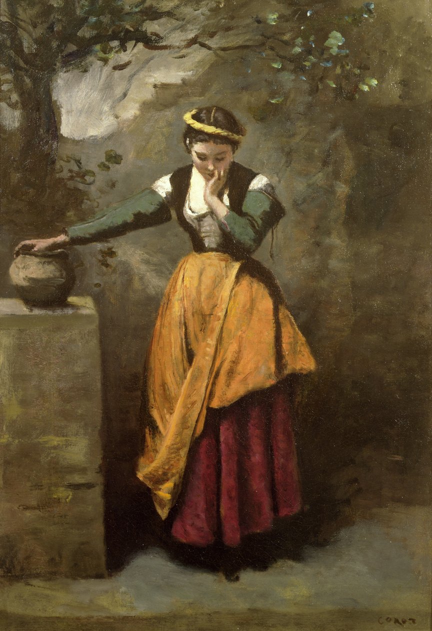 Drömmare vid fontänen, ca 1860 av Jean Baptiste Camille Corot