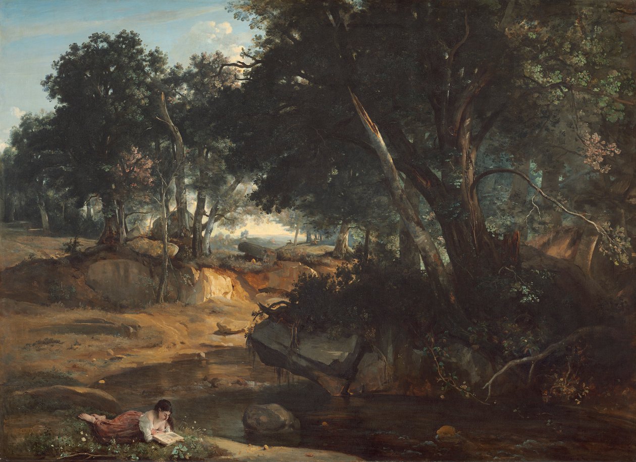 Skogen i Fontainebleau, 1834 av Jean Baptiste Camille Corot