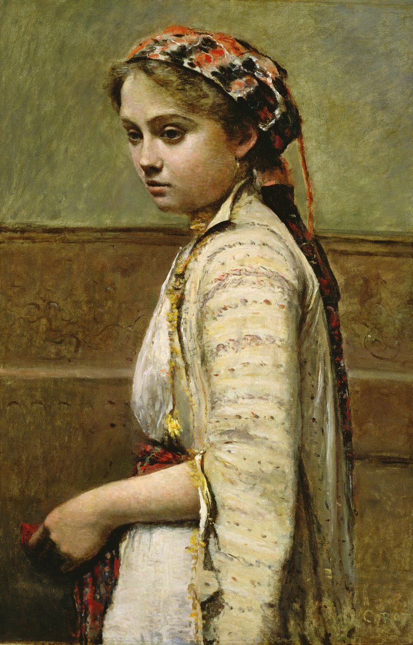 Grekisk flicka, Mlle. Dobigny, 1868-70 av Jean Baptiste Camille Corot