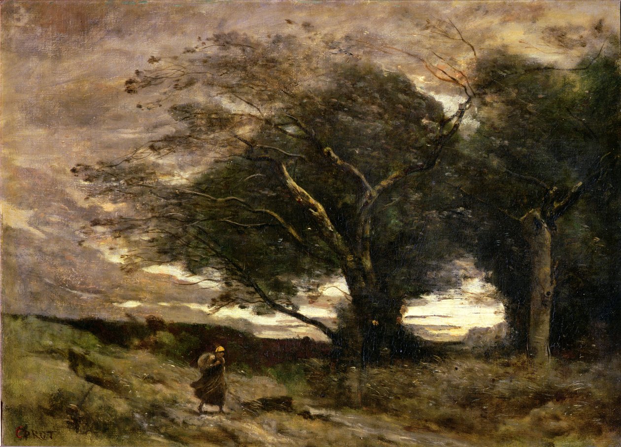 Vindpust, 1866 av Jean Baptiste Camille Corot