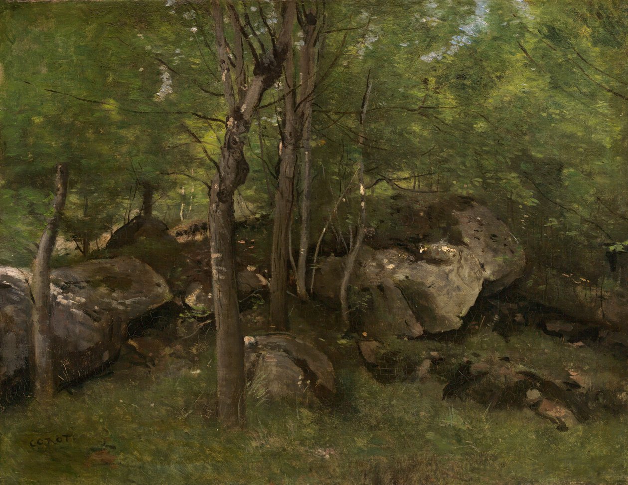 I skogen i Fontainebleau av Jean Baptiste Camille Corot