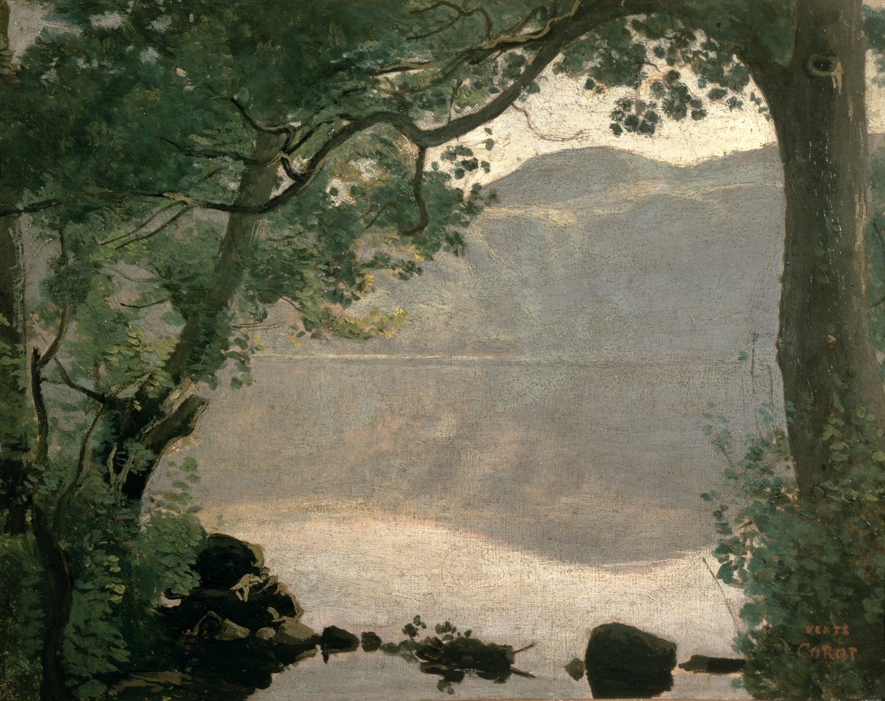 Lake Nemi, 1843 av Jean Baptiste Camille Corot