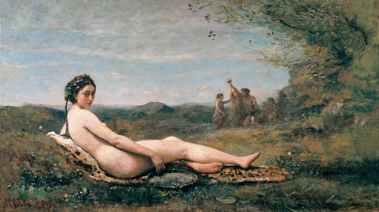 Repose, 1860 av Jean Baptiste Camille Corot