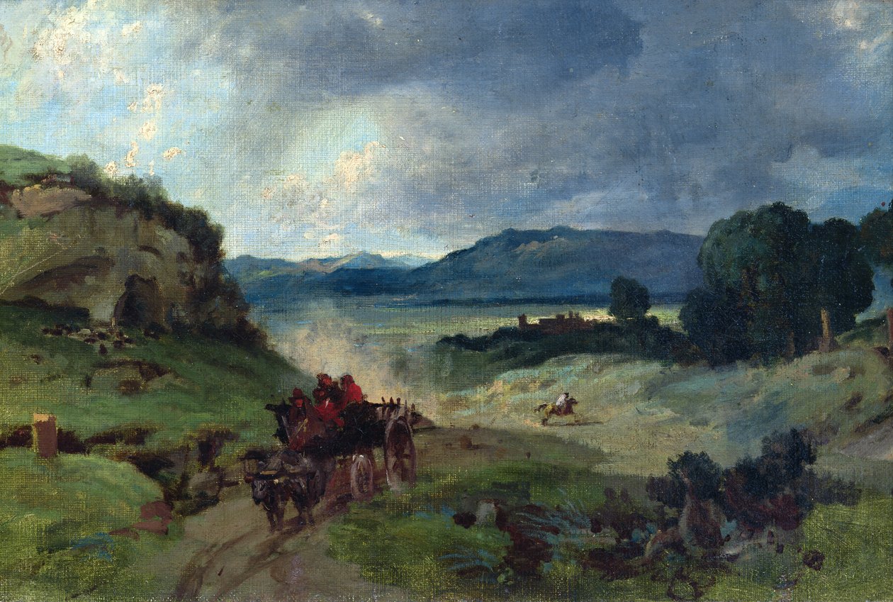 Romerskt landskap, 1827 av Jean Baptiste Camille Corot