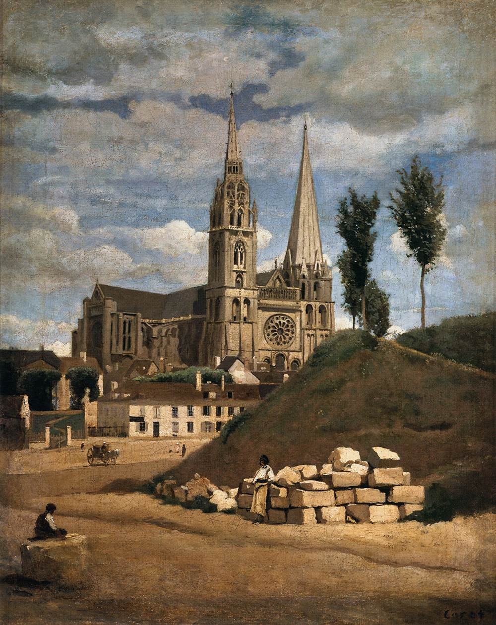 The Cathedral of Chartres av Jean Baptiste Camille Corot