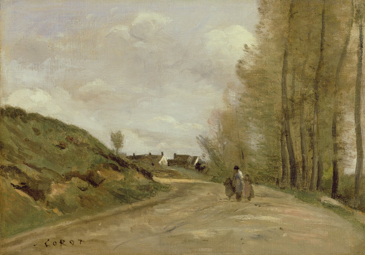 Vägen i Gouvieux, ca 1850-60 av Jean Baptiste Camille Corot