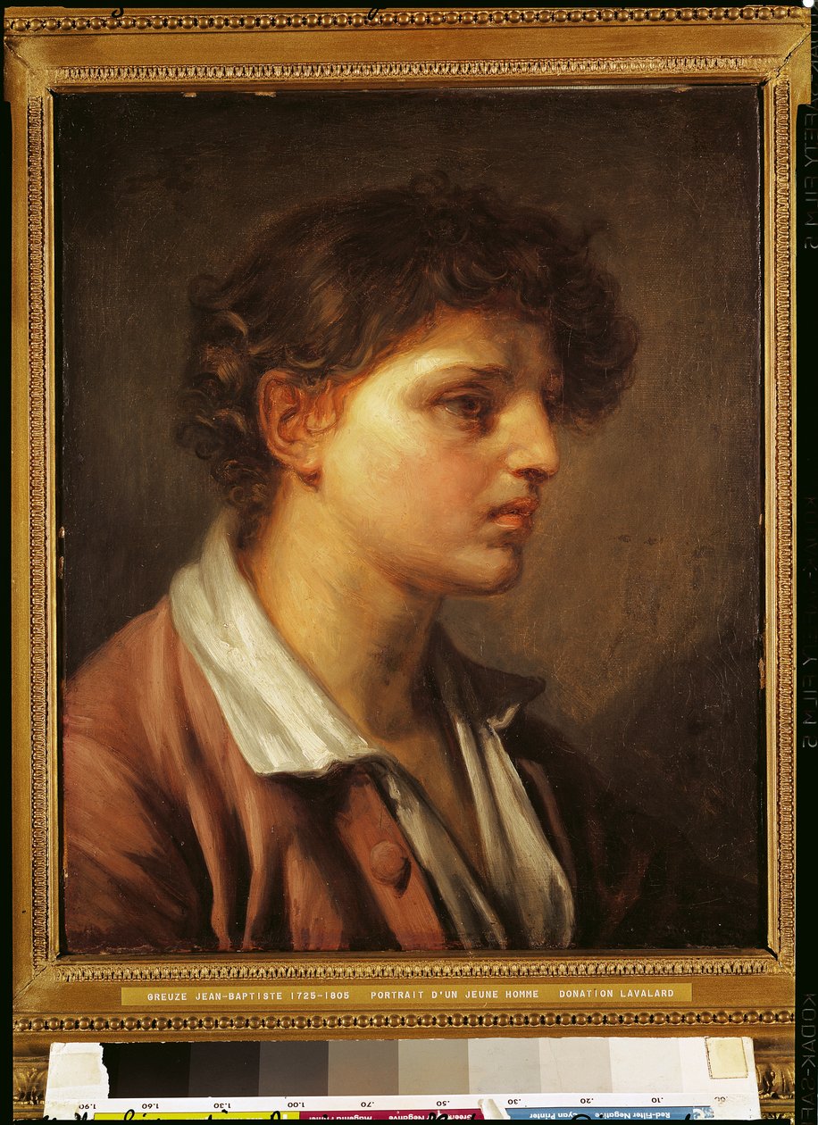Porträtt av en ung man av Jean Baptiste Greuze