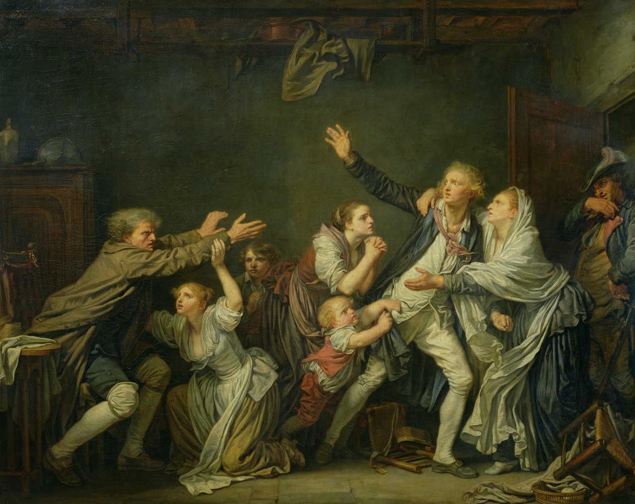 Faderns förbannelse eller den otacksamma sonen, 1777 av Jean Baptiste Greuze