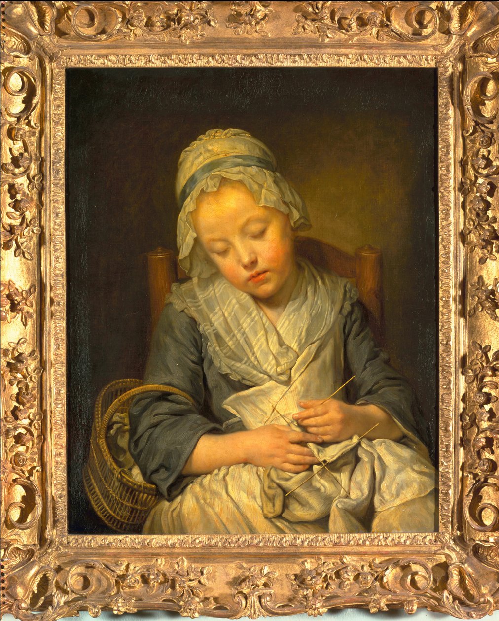 Ung stickare som sover, ca 1759 av Jean Baptiste Greuze