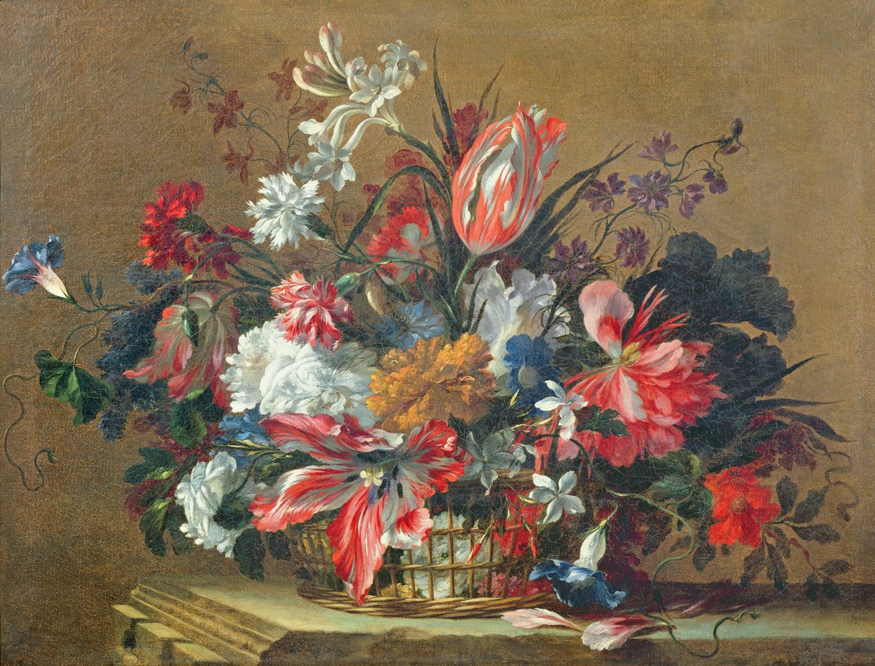 Korg med blommor av Jean Baptiste Monnoyer
