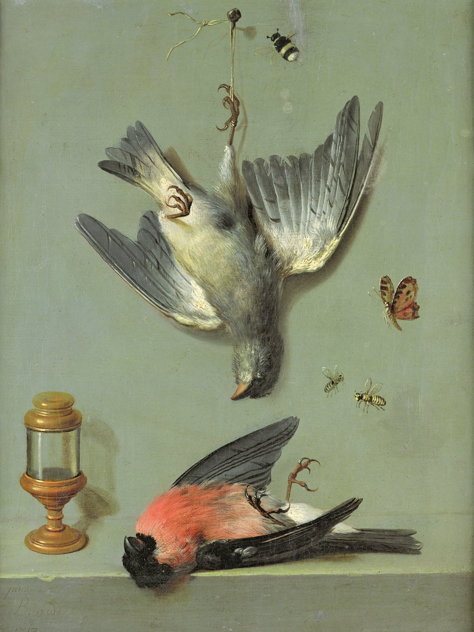 Stilleben med fåglar och insekter, 1713 av Jean Baptiste Oudry