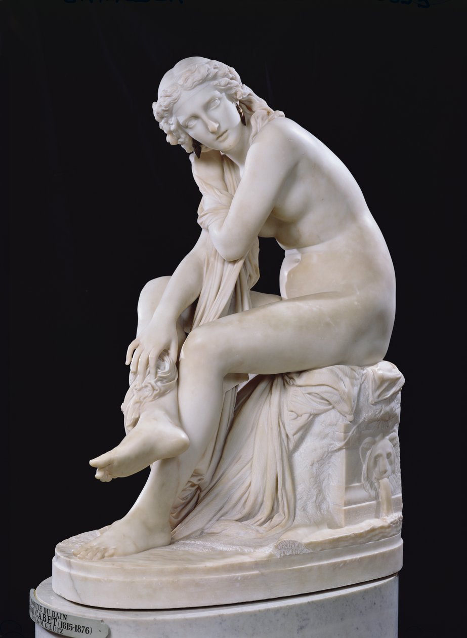 Ut ur badet (marmor) av Jean Baptiste Paul Cabet