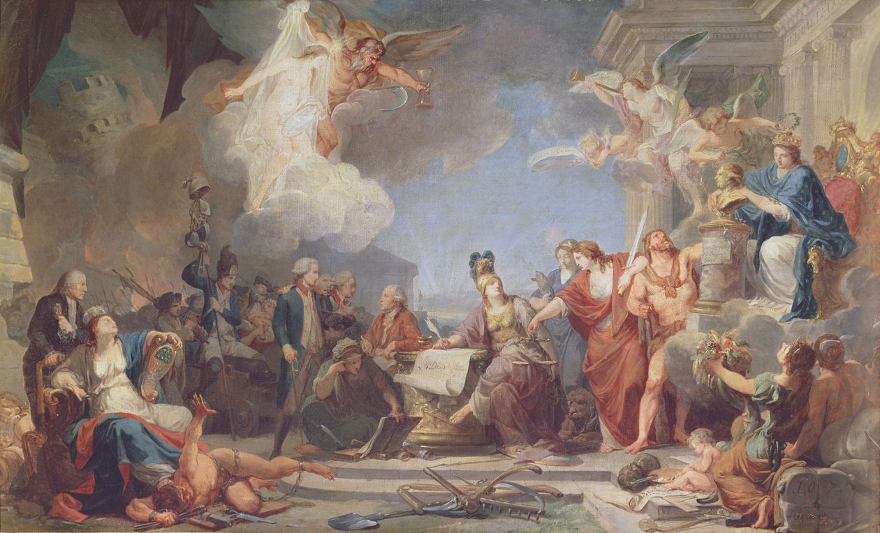 Allegori över deklarationen om mänskliga rättigheter, 1790 av Jean Baptiste Regnault