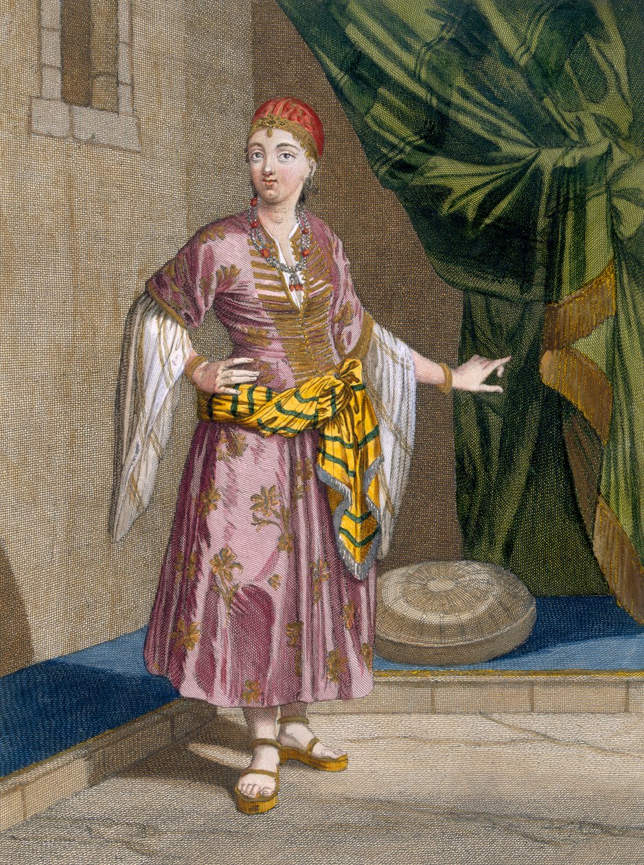En afrikansk kvinna, tavla 97 från "Collection of One Hundred Prints Representing the Different Nations of the Levant" av Charles de Ferriol, graverad av Gerard Scotin (1671-1716), 1707-08 (kolorerad engr. av Jean Baptiste Vanmour