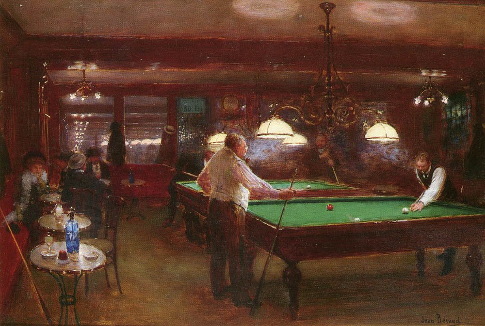 La Partie De Billard av Jean Beraud