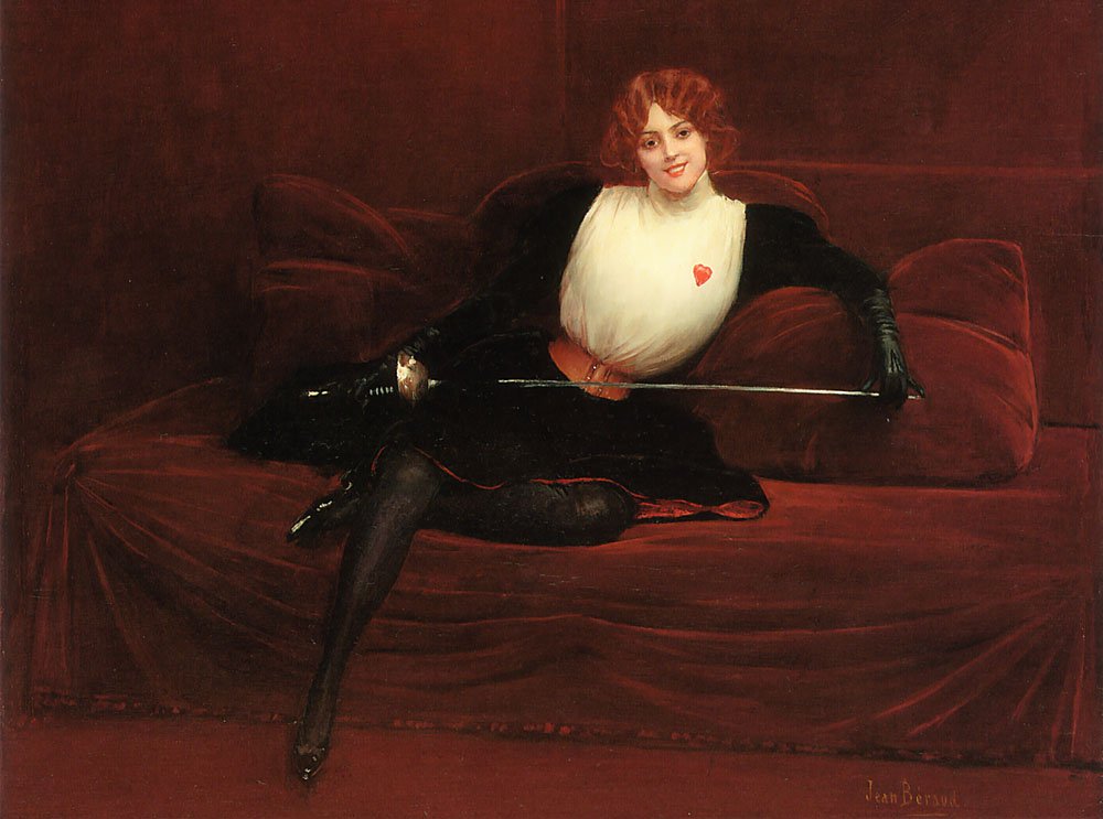 Lescrimeuse The Swordswoman av Jean Beraud