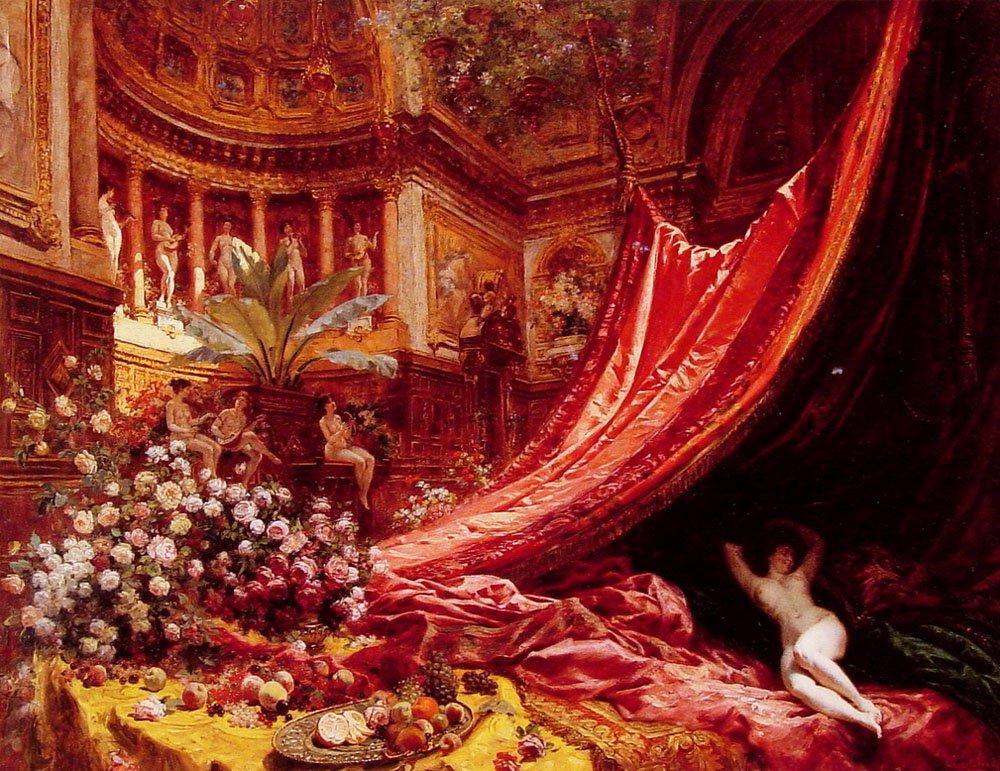 Symphony in Red and Gold av Jean Beraud