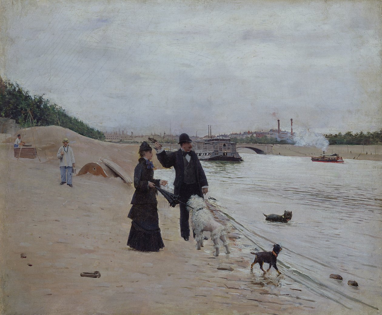The Banks of the Seine, c.1880 av Jean Beraud
