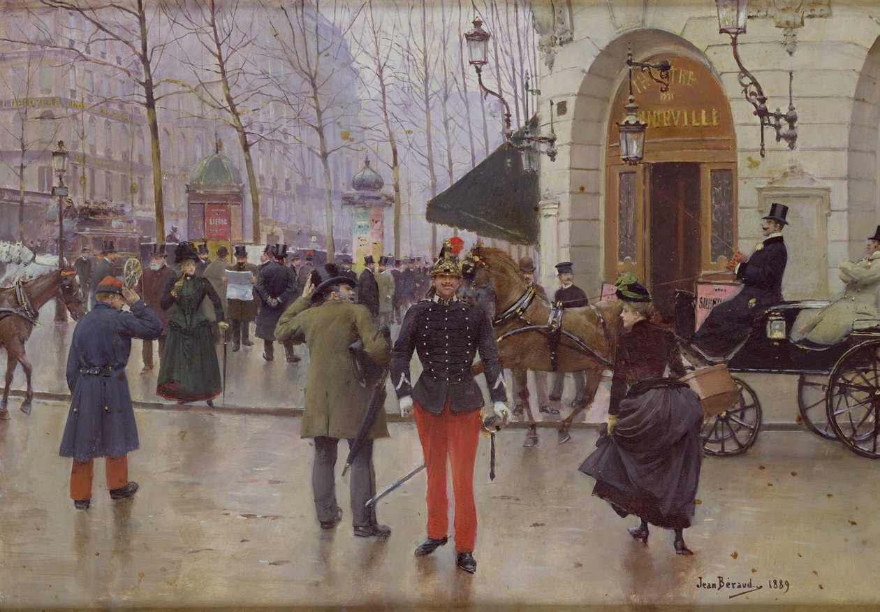 Boulevard des Capucines och Vaudeville Theatre, 1889 av Jean Beraud