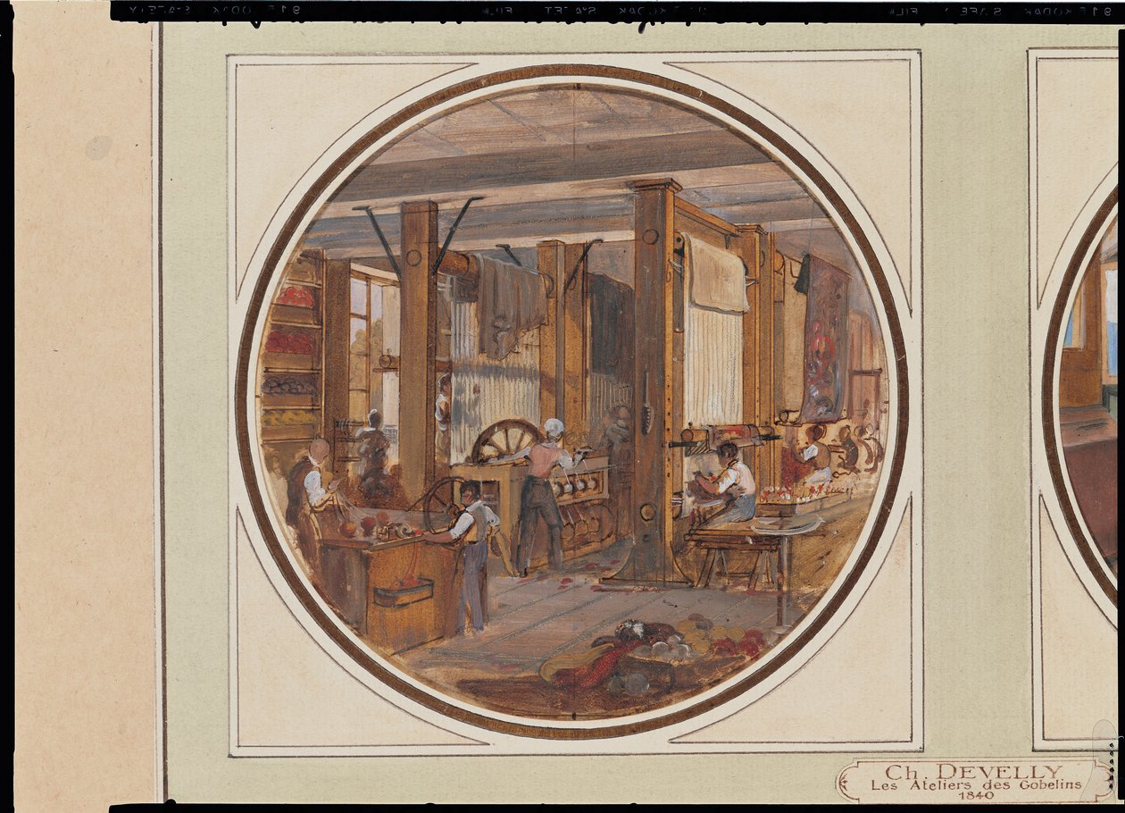 The Gobelins Workshop, 1840 (se även 27889) av Jean Charles Develly