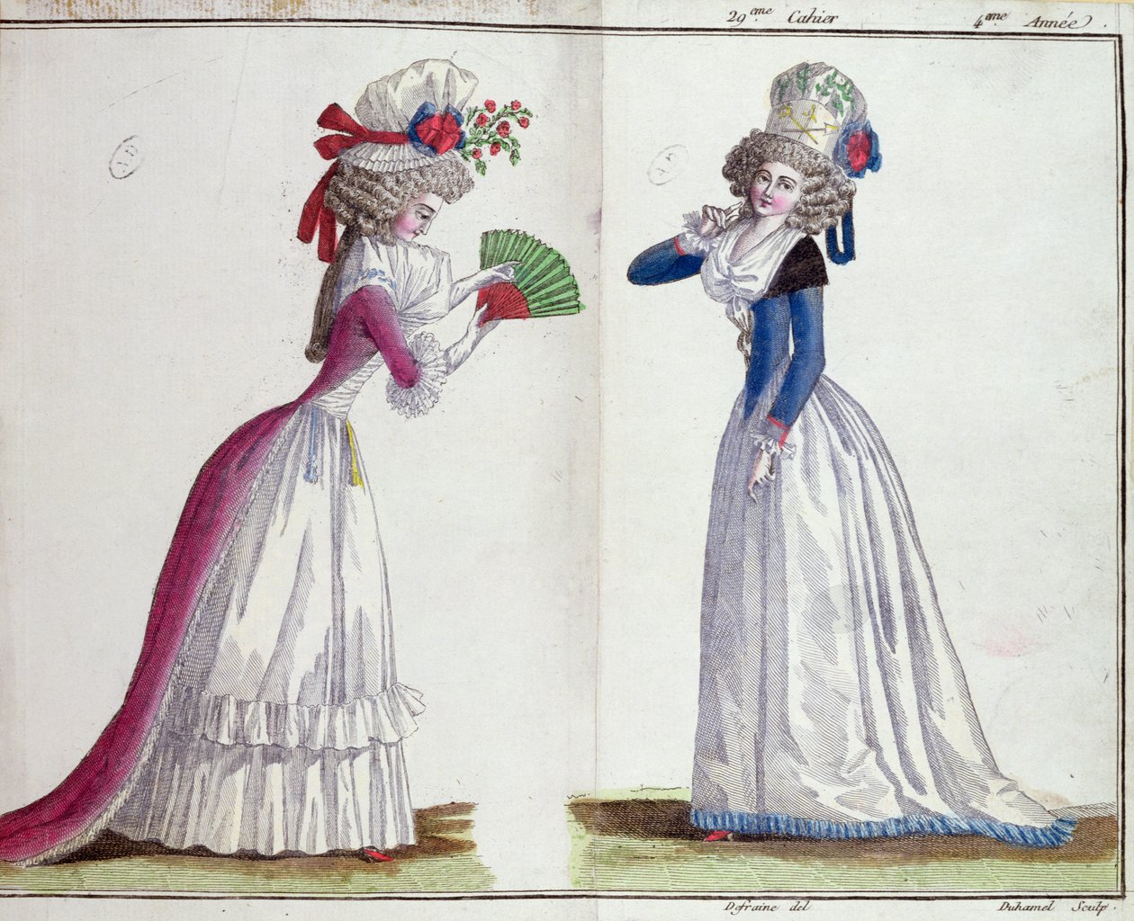 Modetallrik, 1789 (färggravyr) av Jean Florent Defraine