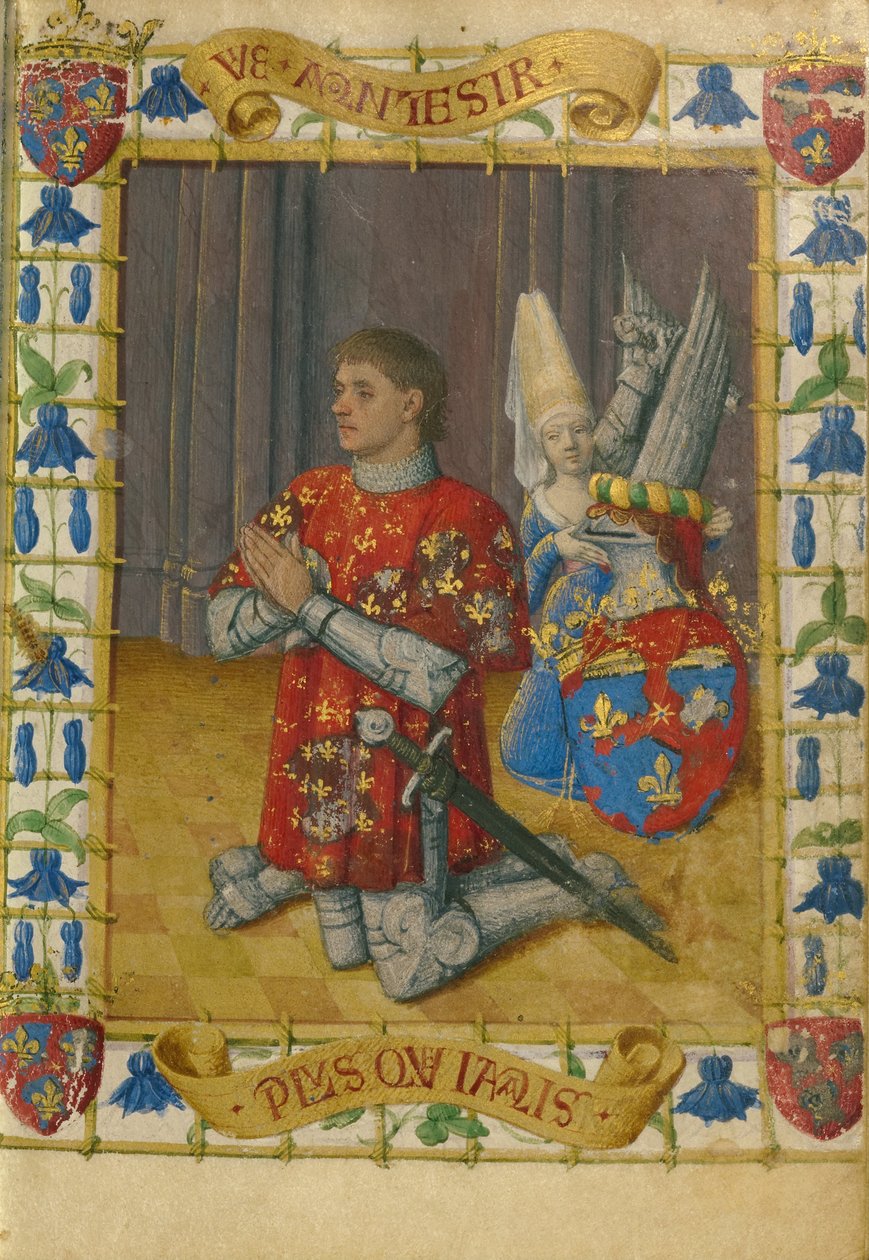 Simon de Varie knäböjer i bön av Jean Fouquet