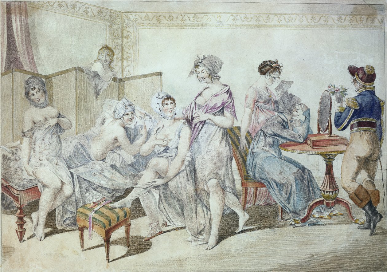Laundry Workers Levee, tidigt 1800-tal av Jean Francois Bosio