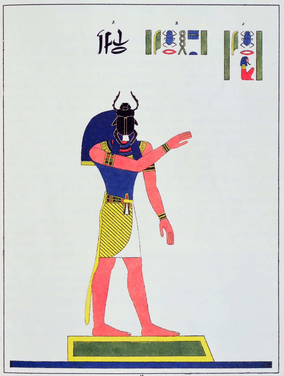Guden, Khepri, 1823 av Jean Francois Champollion