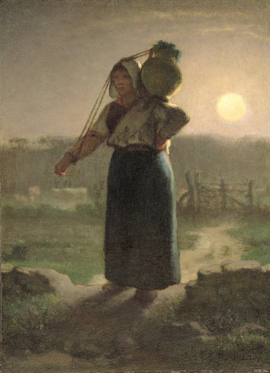 A Milkmaid, ca 1853 av Jean Francois Millet