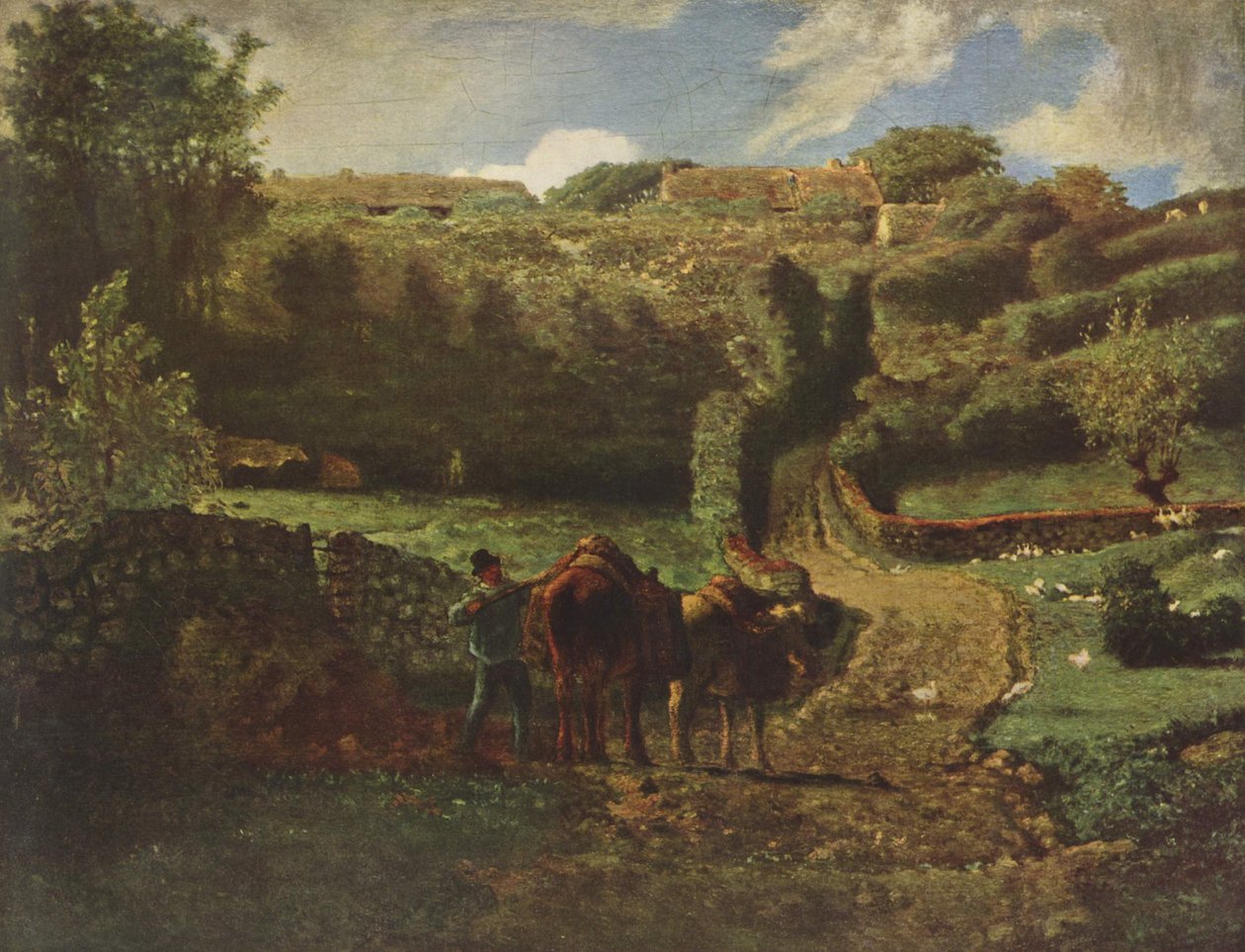 Der Weiler Cousin bei Gréville av Jean Francois Millet