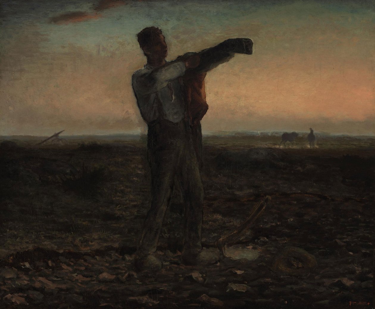 La fin de la journée, effect du soir av Jean Francois Millet