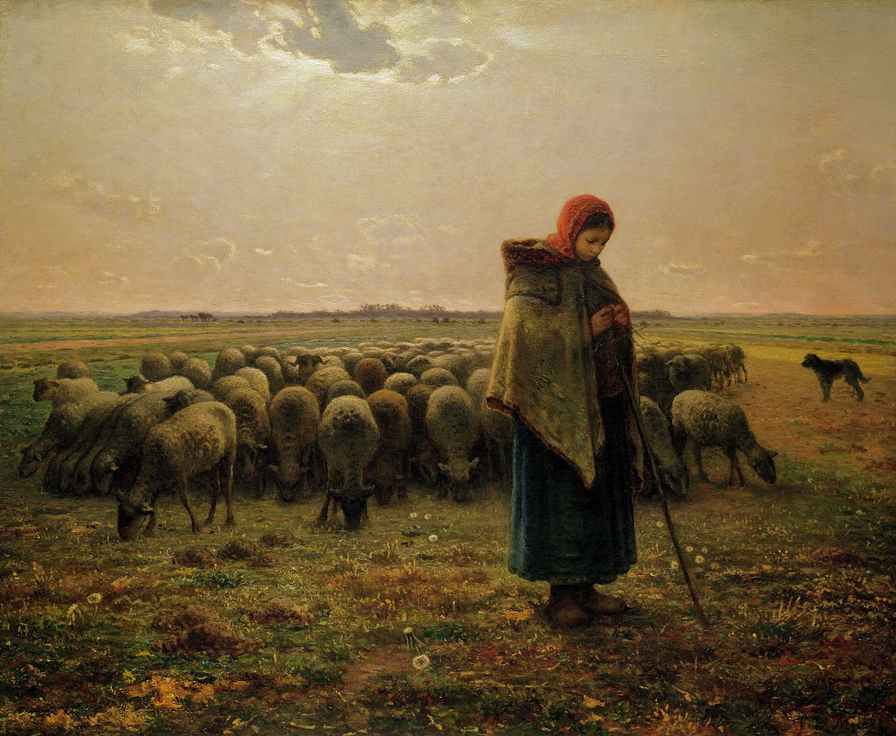 Herdinna med sin flock, 1863 av Jean Francois Millet