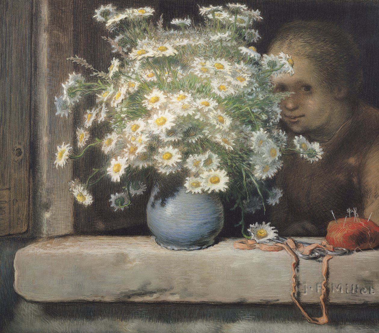 Margueritas bukett, 1866 (pastell på papper) av Jean Francois Millet