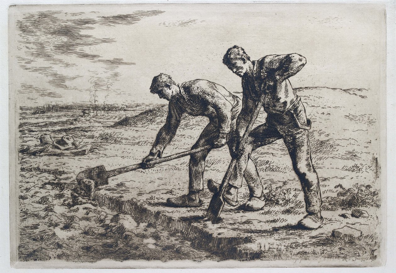 Grävarna, 1855 - 1856 av Jean Francois Millet