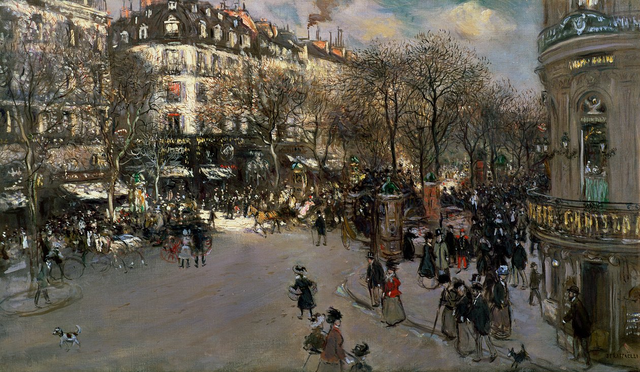 Boulevard des Italiens, ca 1900 av Jean Francois Raffaelli