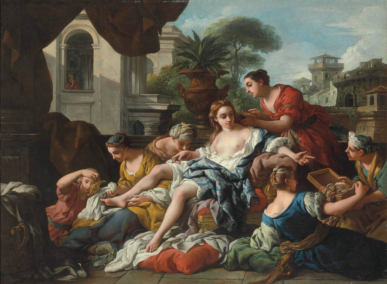 Bathsheba at her Bath av Jean François de Troy