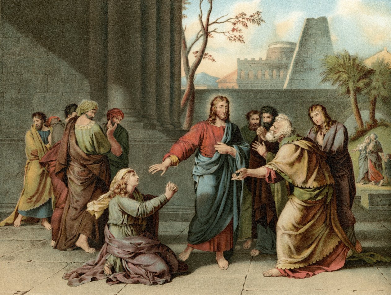 Den kanaaneiska kvinnan av Jean Germain after Drouais