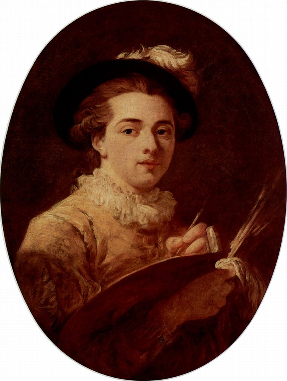 Selbstporträt, Oval av Jean Honore Fragonard