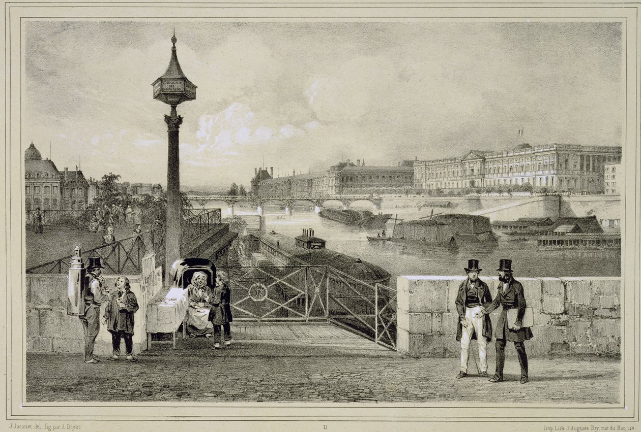 Le Louvre, graverad av Auguste Bry av Jean Jacottet