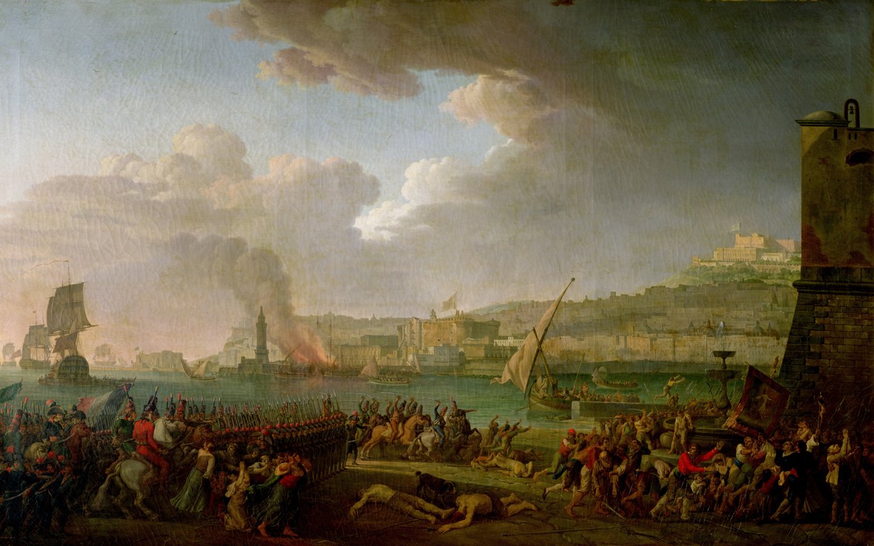 Den franska armén går in i Neapel under befäl av General Championnet (1762-1800) 21 januari 1799, 1799 av Jean Jacques Francois Taurel