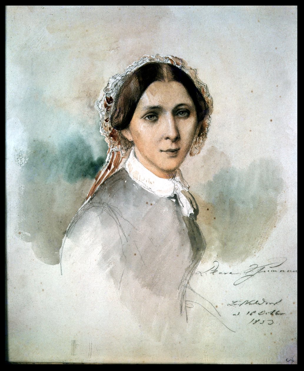 Porträtt av Clara Schumann (1819-96) 1853 av Jean Joseph Bonaventure Laurens