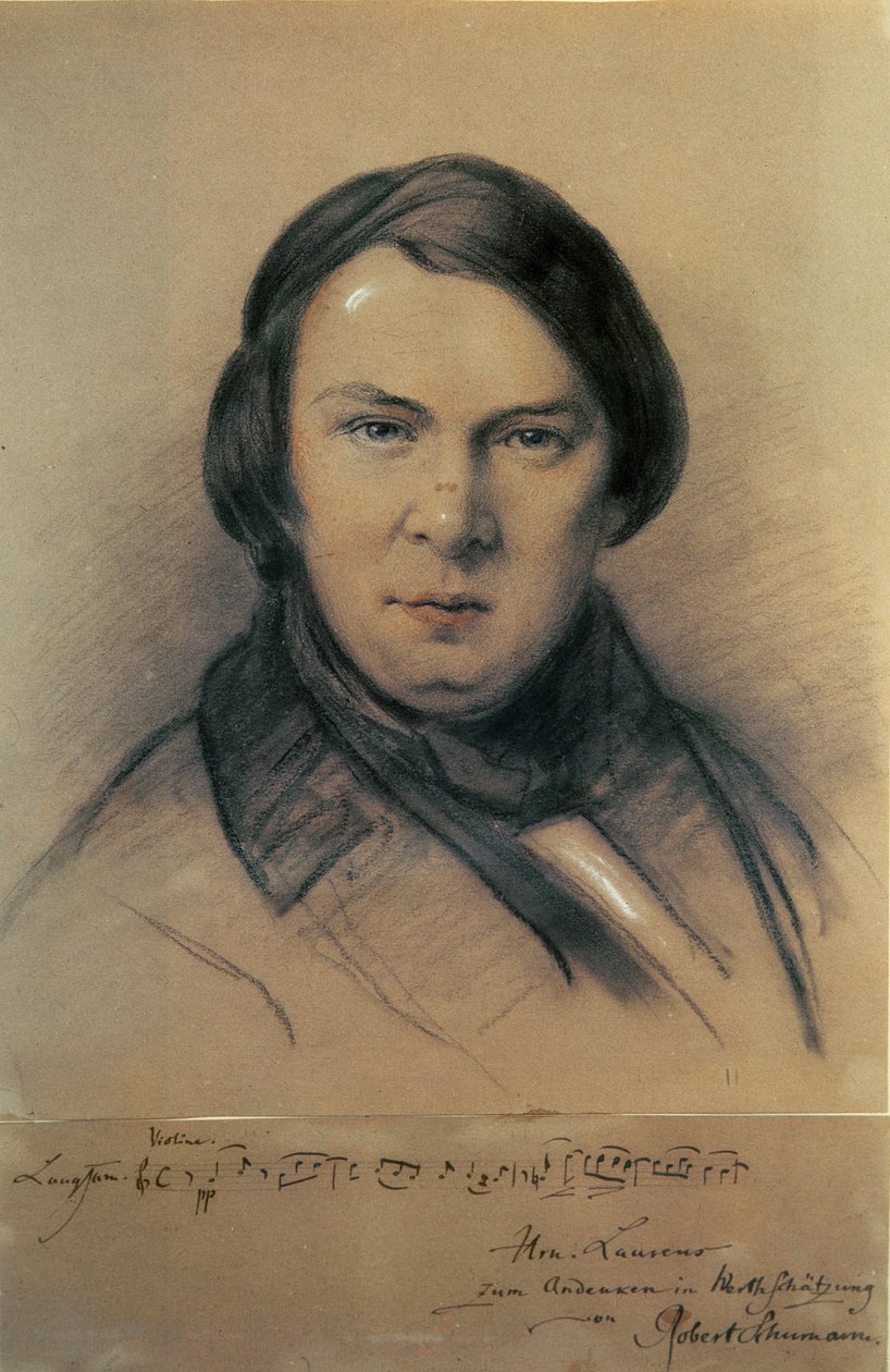 Robert Schumann (1810-56) 1853 av Jean Joseph Bonaventure Laurens