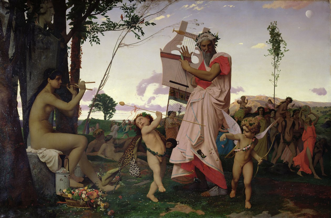 Anacreon, Bacchus och Afrodite, 1848 av Jean Leon Gerome