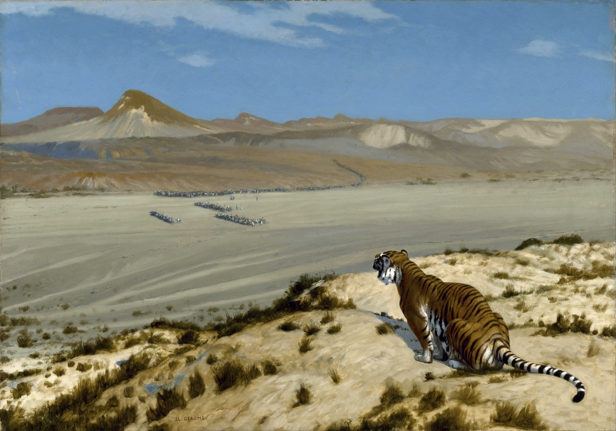 Tiger på klockan av Jean Leon Gerome